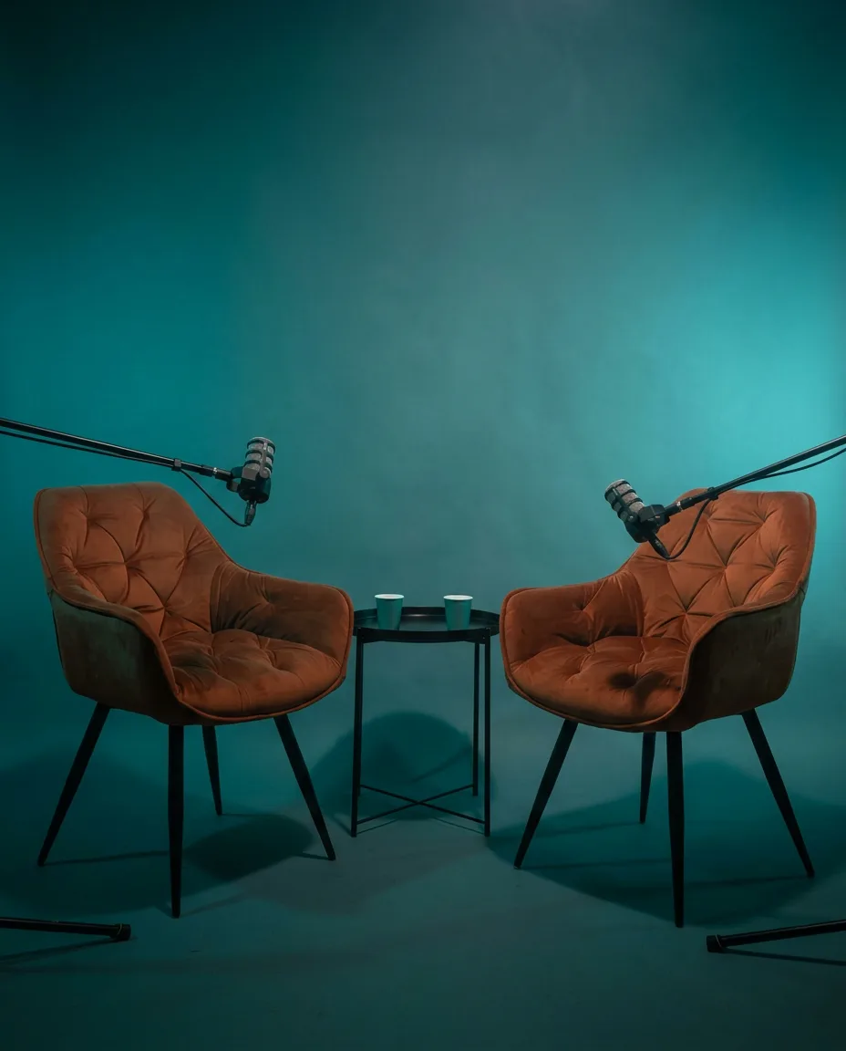 Scenografia do nagrań podcastów i videocastów - Ciche Studio Białystok